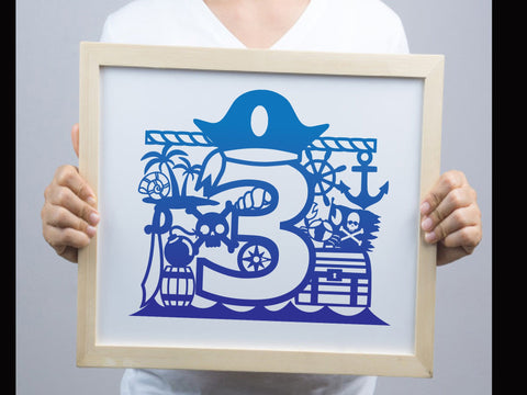 Cut Pirate Number Paper cut SVG Johan Ru designs 