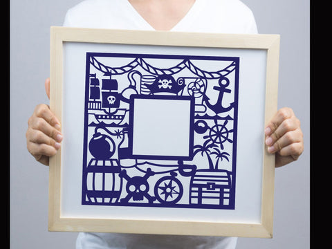 Cut Pirate Photo frame Paper cut SVG Johan Ru designs 