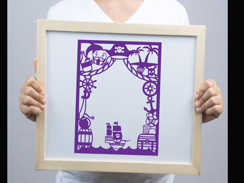 Cut Pirate Photo frame Paper cut SVG Johan Ru designs 