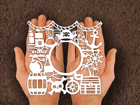 Cut Pirate Photo frame Paper cut SVG Johan Ru designs 