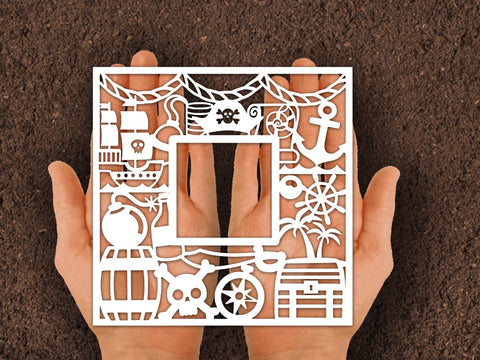 Cut Pirate Photo frame Paper cut SVG Johan Ru designs 