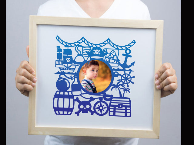 Cut Pirate Photo frame Paper cut SVG Johan Ru designs 