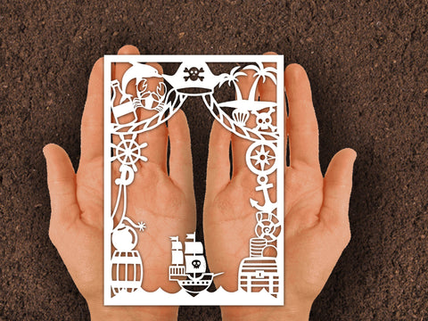 Cut Pirate Photo frame Paper cut SVG Johan Ru designs 