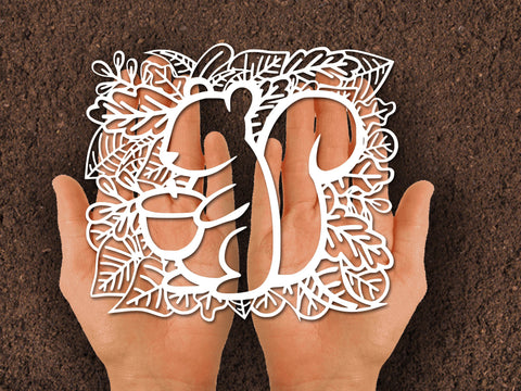 Cut squirrel nut Leaf paper cut SVG Johan Ru designs 
