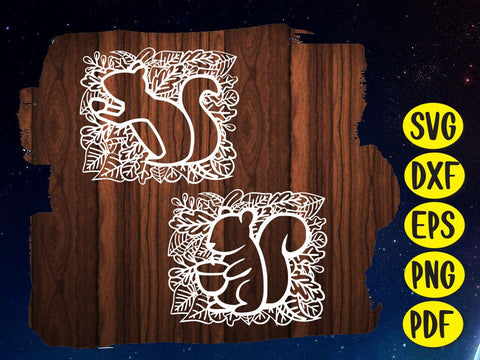 Cut squirrel nut Leaf paper cut SVG Johan Ru designs 