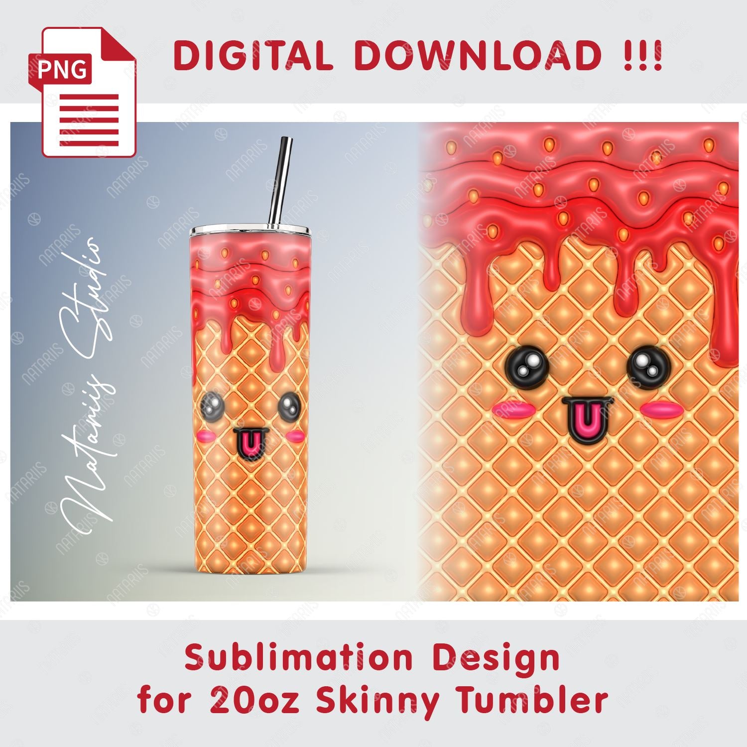 Beige Tumbler Wrap 20oz Skinny Tumbler Sublimation Designs 