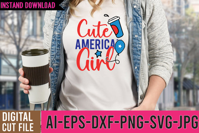 Cute American Girl SVG Cut File SVG BlackCatsMedia 