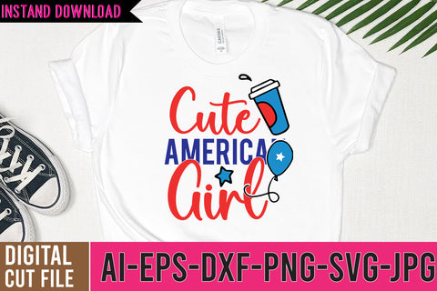 Cute American Girl SVG Cut File SVG BlackCatsMedia 