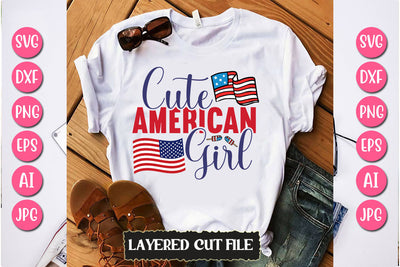 Cute American Girl SVG Cut File SVG Newmockups 