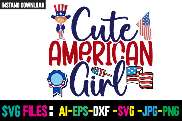 Cute American Girl SVG Cut File SVG Newmockups 