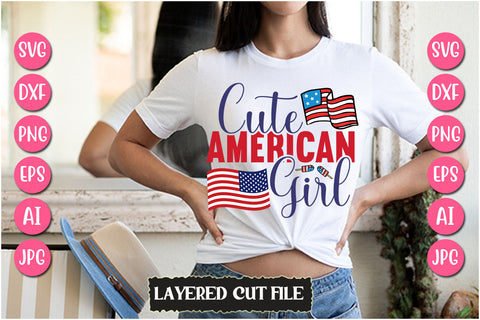 Cute American Girl SVG Cut File SVG Newmockups 