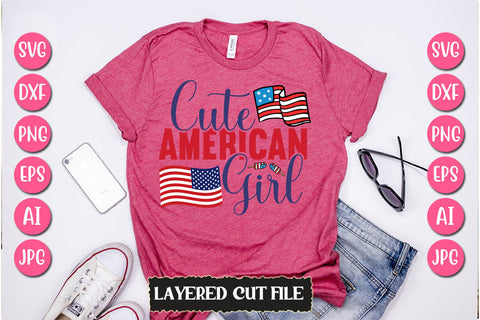 Cute American Girl SVG Cut File SVG Newmockups 