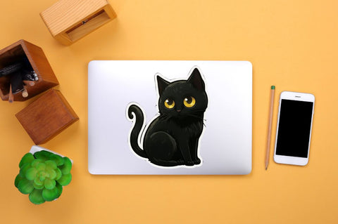 Cute And Creepy Black Cat Halloween Sticker Bundle Sublimation Regulrcrative 