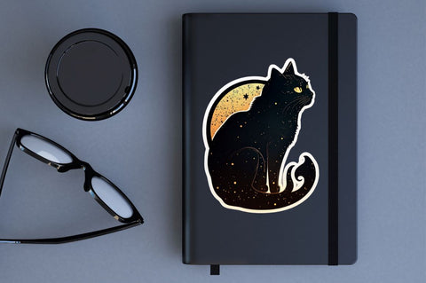 Cute And Creepy Black Cat Halloween Sticker Bundle Sublimation Regulrcrative 