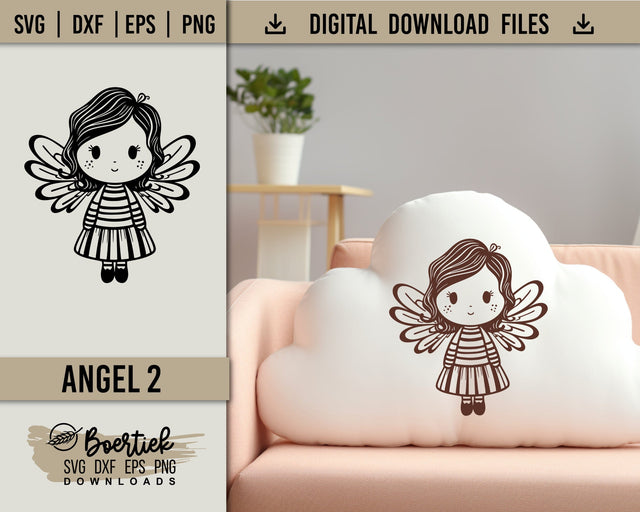 Cute Angel 2 SVG file SVG Boertiek 