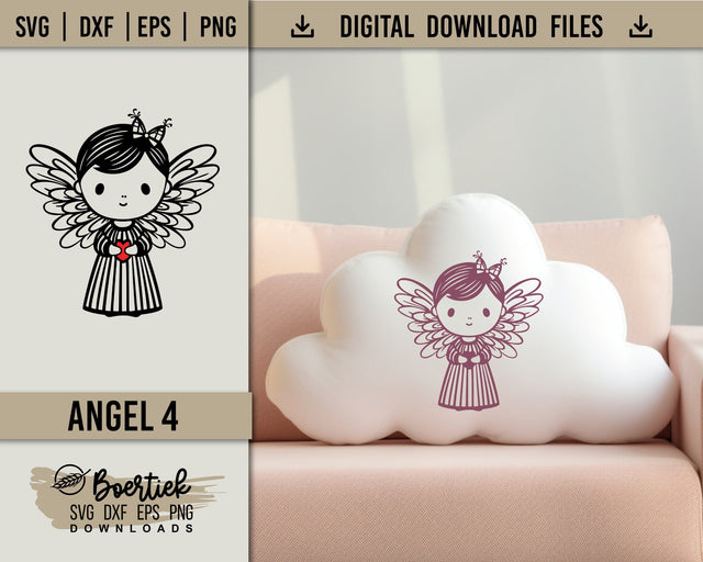 Cute Angel 4 SVG file SVG Boertiek 