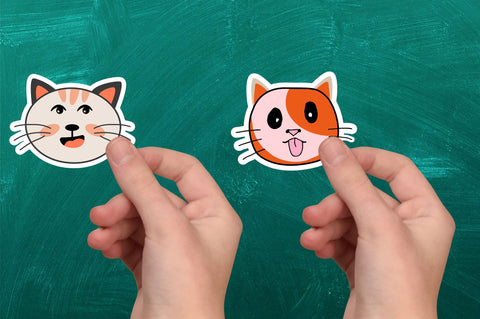 Cute Animal Face Sticker SVG Bundle SVG Regulrcrative 