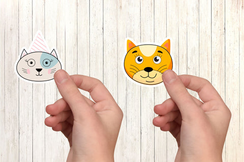 Cute Animal Face Sticker SVG Bundle SVG Regulrcrative 