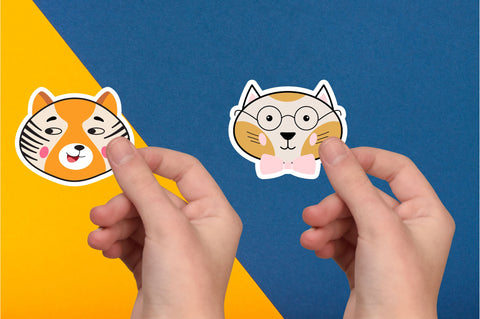 Cute Animal Face Sticker SVG Bundle SVG Regulrcrative 