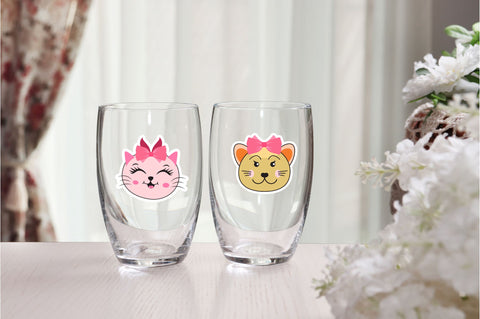 Cute Animal Face Sticker SVG Bundle SVG Regulrcrative 