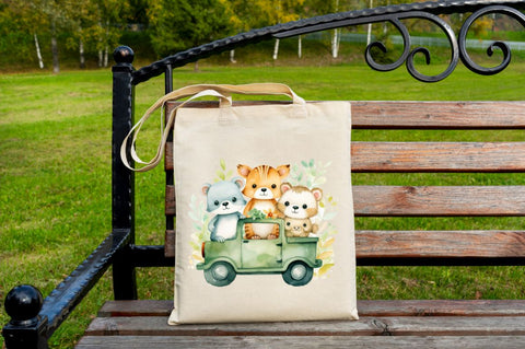 Cute Animal Safari Watercolor Clipart Bundle Sublimation Regulrcrative 