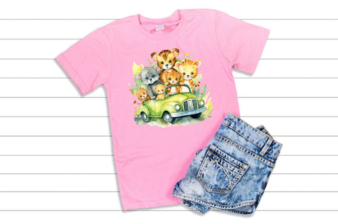 Cute Animal Safari Watercolor Clipart Bundle Sublimation Regulrcrative 