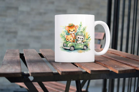 Cute Animal Safari Watercolor Clipart Bundle Sublimation Regulrcrative 