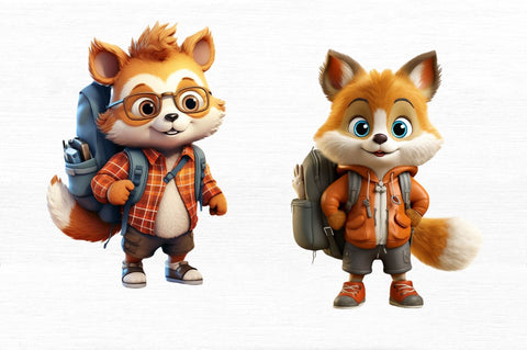 Cute Animal with Backpack Sublimation Sublimation Regulrcrative 