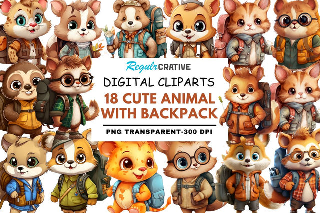 Cute Animal with Backpack Sublimation Sublimation Regulrcrative 