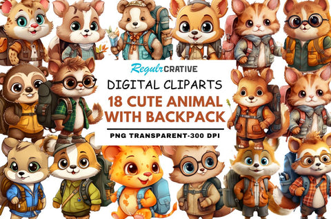 Cute Animal with Backpack Sublimation Sublimation Regulrcrative 