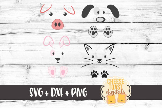 Cute Animals - Dog, Cat, Bunny, Pig SVG Cheese Toast Digitals 
