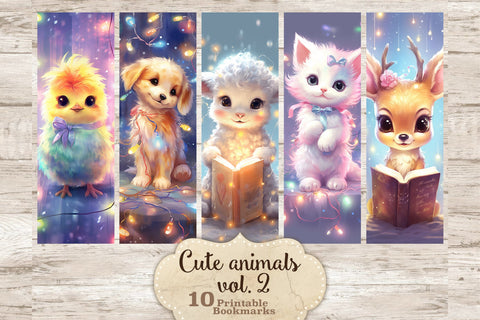 Cute Animals With Christmas Lights | Reading Bookmarks SVG GlamArtZhanna 