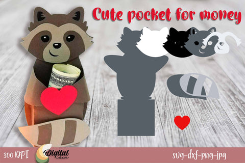 Cute Animals with Pockets | Layered Paper Animals | Original Message or Postcard SVG Evgenyia Guschina 