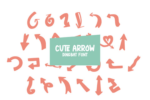 Cute Arrow - Dingbat Font Font Masyafi Studio 