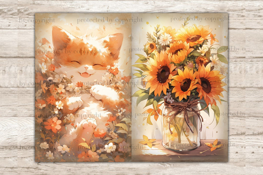 Cute Autumn Junk Journal | Kawaii Fall Ephemera - So Fontsy