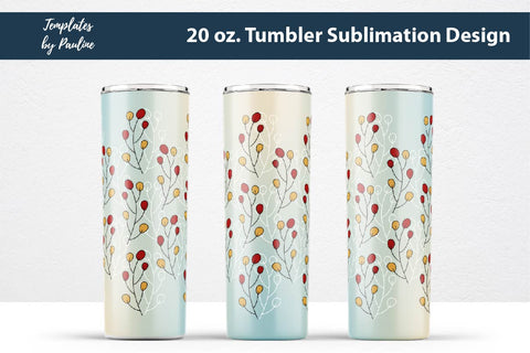 Cute Autumn Leaves Sublimation Tumbler Wrap PNG Sublimation Templates by Pauline 