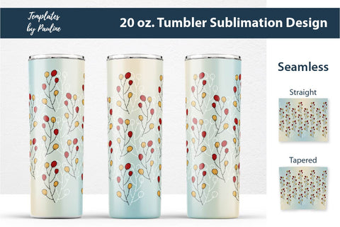 Cute Autumn Leaves Sublimation Tumbler Wrap PNG Sublimation Templates by Pauline 