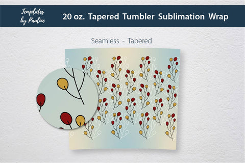 Cute Autumn Leaves Sublimation Tumbler Wrap PNG Sublimation Templates by Pauline 