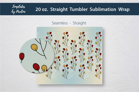 Cute Autumn Leaves Sublimation Tumbler Wrap PNG Sublimation Templates by Pauline 