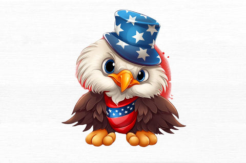 Cute Baby Bald Eagle 4th of July Clipart Sublimation Regulrcrative 