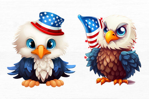 Cute Baby Bald Eagle 4th of July Clipart Sublimation Regulrcrative 