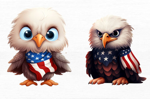 Cute Baby Bald Eagle 4th of July Clipart Sublimation Regulrcrative 