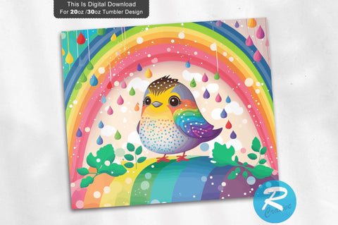 Cute Baby Bird Rainbow 20 oz / 30 oz Tumbler PNG Sublimation Regulrcrative 