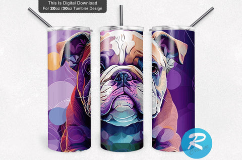Cute Baby Bulldog 20 oz / 30 oz Tumbler PNG Sublimation Regulrcrative 