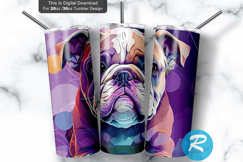 Cute Baby Bulldog 20 oz / 30 oz Tumbler PNG Sublimation Regulrcrative 