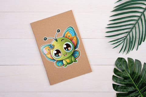 Cute baby butterfly cartoon character sticker Bundle Sublimation Regulrcrative 