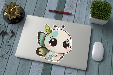 Cute baby butterfly cartoon character sticker Bundle Sublimation Regulrcrative 