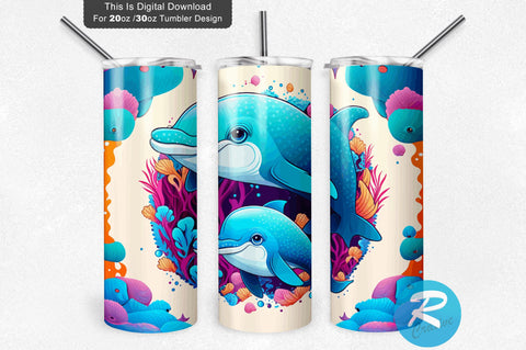 Cute Baby Dolphin 20 oz / 30 oz Tumbler PNG Sublimation Regulrcrative 