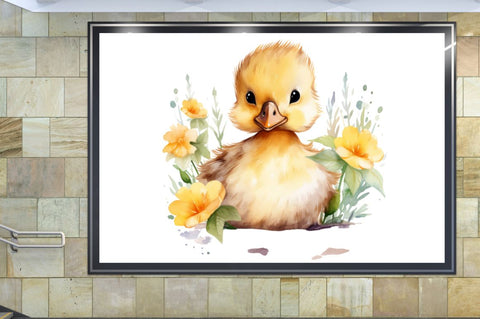 Cute Baby Duck Watercolor Bundle Sublimation Regulrcrative 