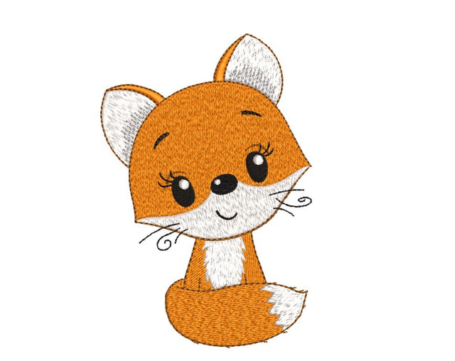Cute Baby Fox Embroidery Design, 3 sizes, Instant Download Embroidery/Applique DESIGNS Nino Nadaraia 